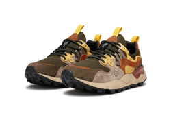 YAMANO 3 MAN Sneakers in suede e tessuto tecnico - Grigio-Giallo